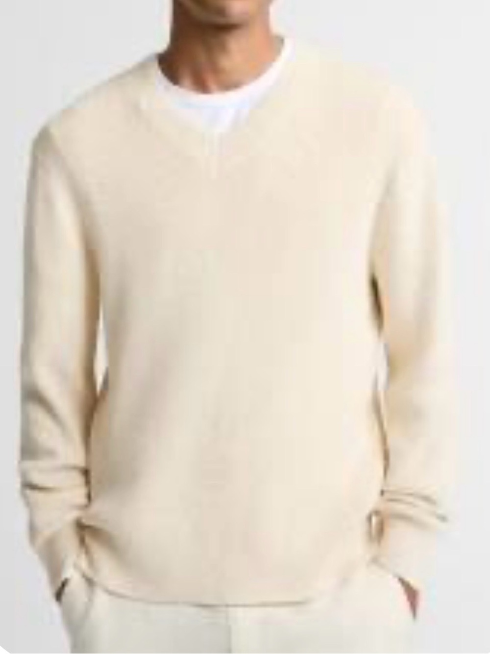 Men's CORTEFIEL  Cream V-Neck Cashmere-Feel Sweater